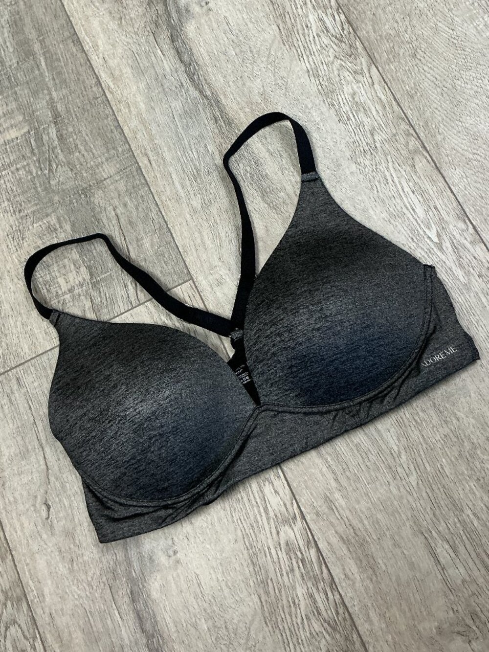 Adore Me Bra 36C Heather Gray Underwire Molded Cups Racerback Straps